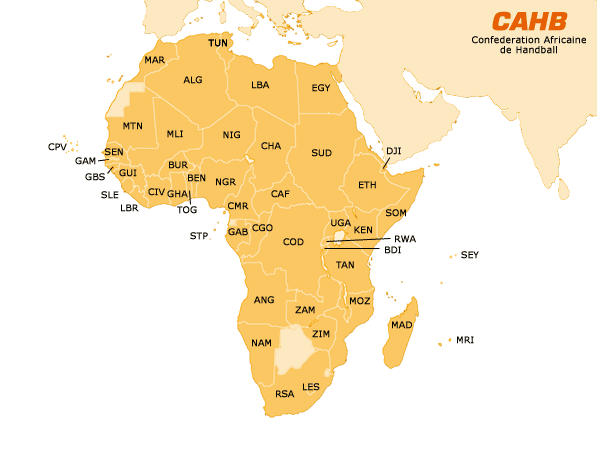 Handball Map of Africa