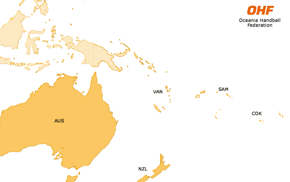 Handball Map of Oceania / OHF